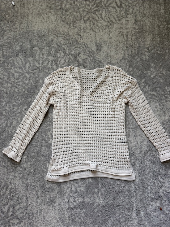 SHEIN Other - SHEIN Long sleeve v neck crochet beach cover up- size small